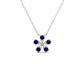 1 - Bloom Blue Sapphire and Lab Grown Diamonds Petite Women Flower Pendant Necklace 