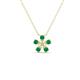 1 - Bloom Emerald and Lab Grown Diamonds Petite Women Flower Pendant Necklace 