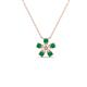 1 - Bloom Emerald and Lab Grown Diamonds Petite Women Flower Pendant Necklace 