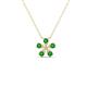 1 - Bloom Green Garnet and Lab Grown Diamonds Petite Women Flower Pendant Necklace 
