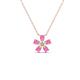 1 - Bloom Pink Sapphire and Lab Grown Diamonds Petite Women Flower Pendant Necklace 
