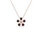 1 - Bloom Red Garnet and Lab Grown Diamonds Petite Women Flower Pendant Necklace 