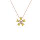 1 - Bloom Yellow Diamonds and Lab Grown Diamonds Petite Women Flower Pendant Necklace 