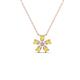 1 - Bloom Yellow Sapphire and Lab Grown Diamonds Petite Women Flower Pendant Necklace 