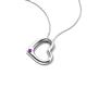4 - Valentina Amethyst Open Floating Heart Women Pendant Necklace 