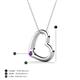5 - Valentina Amethyst Open Floating Heart Women Pendant Necklace 