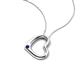 4 - Valentina Blue Sapphire Open Floating Heart Women Pendant Necklace 