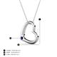5 - Valentina Blue Sapphire Open Floating Heart Women Pendant Necklace 