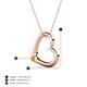 5 - Valentina Citrine Open Floating Heart Women Pendant Necklace 