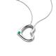4 - Valentina Emerald Open Floating Heart Women Pendant Necklace 