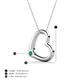 5 - Valentina Emerald Open Floating Heart Women Pendant Necklace 