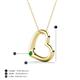 5 - Valentina Green Garnet Open Floating Heart Women Pendant Necklace 