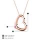 5 - Valentina Pink Sapphire Open Floating Heart Women Pendant Necklace 