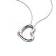 4 - Valentina Pink Sapphire Open Floating Heart Women Pendant Necklace 