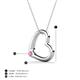 5 - Valentina Pink Sapphire Open Floating Heart Women Pendant Necklace 