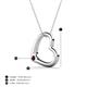 5 - Valentina Red Garnet Open Floating Heart Women Pendant Necklace 