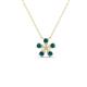1 - Bloom Blue Diamonds and Natural Diamonds Petite Women Flower Pendant Necklace 