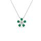 1 - Bloom Emerald and Natural Diamonds Petite Women Flower Pendant Necklace 