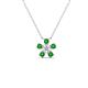 1 - Bloom Green Garnet and Natural Diamonds Petite Women Flower Pendant Necklace 