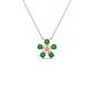 1 - Bloom Green Garnet and Natural Diamonds Petite Women Flower Pendant Necklace 