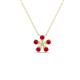 1 - Bloom Ruby and Natural Diamonds Petite Women Flower Pendant Necklace 