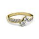 3 - Nicia 0.80 ctw Natural Diamonds (4.00 mm) Women Two Stone Bypass Engagement Ring 