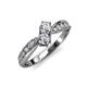 4 - Nicia 0.80 ctw Natural Diamonds (4.00 mm) Women Two Stone Bypass Engagement Ring 