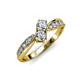 4 - Nicia 0.80 ctw Natural Diamonds (4.00 mm) Women Two Stone Bypass Engagement Ring 
