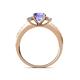 4 - Dzeni Tanzanite and Lab Grown Diamond Three Stone with Side Lab Grown Diamond Ring  