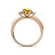4 - Dzeni Citrine and Lab Grown Diamond Three Stone with Side Lab Grown Diamond Ring  