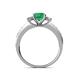 4 - Dzeni Emerald and Lab Grown Diamond Three Stone with Side Lab Grown Diamond Ring  