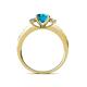4 - Dzeni London Blue Topaz and Lab Grown Diamond Three Stone with Side Lab Grown Diamond Ring  