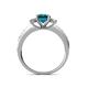 4 - Dzeni Blue Natural Diamond and Side Lab Grown Diamond Three Stone Ring  