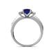 4 - Dzeni Blue Sapphire and Lab Grown Diamond Three Stone with Side Lab Grown Diamond Ring  