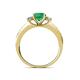 4 - Dzeni Emerald and Lab Grown Diamond Three Stone with Side Lab Grown Diamond Ring  