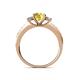 4 - Dzeni Yellow Sapphire and Lab Grown Diamond Three Stone with Side Lab Grown Diamond Ring  