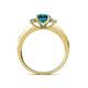4 - Dzeni Blue Natural Diamond and Side Lab Grown Diamond Three Stone Ring  