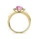 4 - Dzeni Pink Sapphire and Diamond Three Stone with Side Diamond Ring  