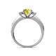 4 - Dzeni Yellow Sapphire and Diamond Three Stone with Side Diamond Ring  