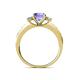 4 - Dzeni Tanzanite and Diamond Three Stone with Side Diamond Ring  