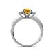 4 - Dzeni Citrine and Diamond Three Stone with Side Diamond Ring  