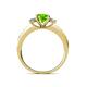 4 - Dzeni Peridot and Diamond Three Stone with Side Diamond Ring  