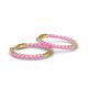 2 - Carisa 1.89 ctw (2.30 mm) Inside Outside Round Pink Sapphire Eternity Hoop Earrings 