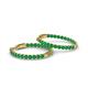 2 - Carisa 1.20 ctw (2.30 mm) Inside Outside Round Natural Emerald Eternity Hoop Earrings 