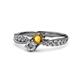 4 - Nicia 0.75 ctw Citrine and Diamond (4.00 mm) accented Natural Diamonds Women Two Stone Bypass Engagement Ring 