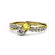 4 - Nicia 0.81 ctw Yellow Sapphire and Diamond (4.00 mm) accented Natural Diamonds Women Two Stone Bypass Engagement Ring 