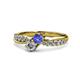 4 - Nicia 0.78 ctw Tanzanite and Diamond (4.00 mm) accented Natural Diamonds Women Two Stone Bypass Engagement Ring 