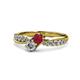 4 - Nicia 0.81 ctw Ruby and Diamond (4.00 mm) accented Natural Diamonds Women Two Stone Bypass Engagement Ring 