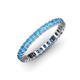 4 - Allie 2.50 mm Princess Cut Blue Topaz Eternity Band 