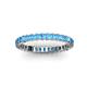 3 - Allie 2.50 mm Princess Cut Blue Topaz Eternity Band 